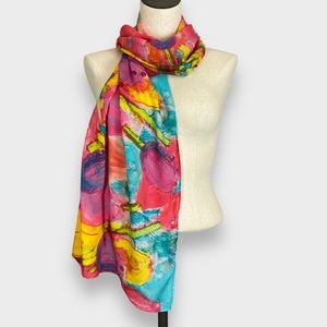 Scarf Floral Tulips Pastels Illustration Vibrant‎ Easter Spring Mothers Day